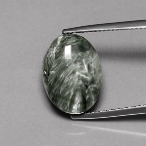 9.58 ct Green Seraphinite Stone, Natural Seraphinite in Oval Cabochon Shape for Sale