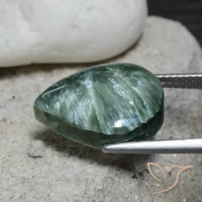 Seraphinite Gemstone in 16 x 12 mm (calibrated) Size for Sale, Seraphinite Stone in Medium Green    Color