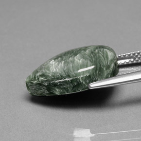 Seraphinite Gemstone in 16 x 12 mm (calibrated) Size for Sale, Seraphinite Stone in Green Color