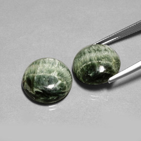 Seraphinite Gemstone in 15.5 mm Size for Sale, Seraphinite Stone in Green Color