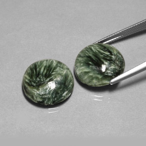 Seraphinite Gemstone in 15.8 mm Size for Sale, Seraphinite Stone in Green Color