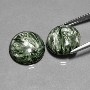 Seraphinite Gemstone in 16.1 mm Size for Sale, Seraphinite Stone in Green Color