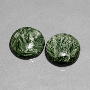 19.38 ct Green Seraphinite Stone, Natural Seraphinite in Round Cabochon Shape for Sale