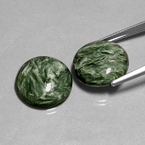 Seraphinite Gemstone in 15.9 mm Size for Sale, Seraphinite Stone in Green Color