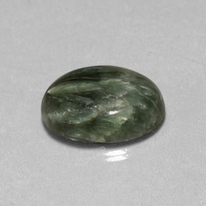 4.57 ct Green Seraphinite Gemstone, Seraphinite Gem in Oval Cabochon Shape for Sale.