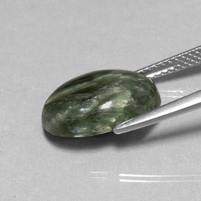 Seraphinite Gemstone in 14 x 10 mm (calibrated) Size for Sale, Seraphinite Stone in Green Color