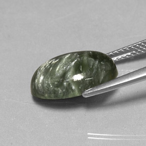 Seraphinite Gemstone in 14 x 10 mm (calibrated) Size for Sale, Seraphinite Stone in Green Color