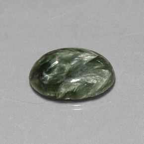 4.01 ct Green Seraphinite Gemstone, Seraphinite Gem in Oval Cabochon Shape for Sale.