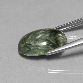 Seraphinite Gemstone in 14 x 10 mm (calibrated) Size for Sale, Seraphinite Stone in Green Color