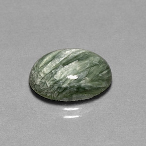 4.69 ct Green Seraphinite Gemstone, Seraphinite Gem in Oval Cabochon Shape for Sale.