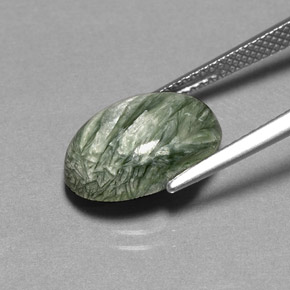 Seraphinite Gemstone in 14 x 10 mm (calibrated) Size for Sale, Seraphinite Stone in Green Color