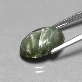Seraphinite Gemstone in 14 x 10 mm (calibrated) Size for Sale, Seraphinite Stone in Green Color