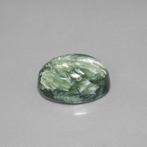 6.71 ct Green Seraphinite Stone, Natural Seraphinite in Oval Cabochon Shape for Sale
