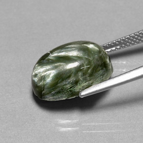 Seraphinite Gemstone in 14 x 10 mm (calibrated) Size for Sale, Seraphinite Stone in Green Color