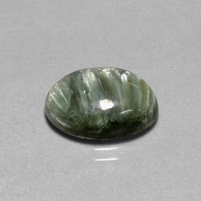 4.60 ct Green Seraphinite Gemstone, Seraphinite Gem in Oval Cabochon Shape for Sale.