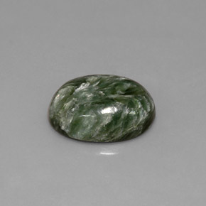 4.80 ct Green Seraphinite Gemstone, Seraphinite Gem in Oval Cabochon Shape for Sale.