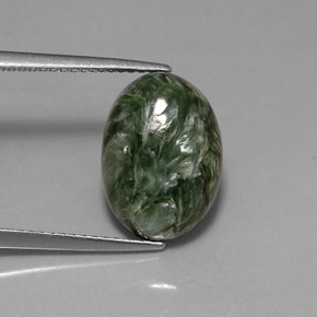 4.80 ct Green Seraphinite Stone, Natural Seraphinite in Oval Cabochon Shape for Sale