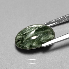 Seraphinite Gemstone in 14 x 10 mm (calibrated) Size for Sale, Seraphinite Stone in Green Color