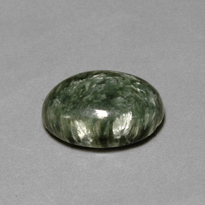 9.74 ct Green Seraphinite Stone, Natural Seraphinite in Oval Cabochon Shape for Sale