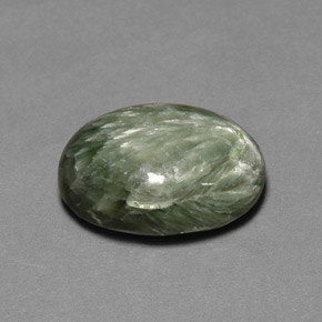 11.26 ct Green Seraphinite Stone, Natural Seraphinite in Oval Cabochon Shape for Sale
