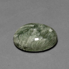 10.12 ct Green Seraphinite Stone, Natural Seraphinite in Oval Cabochon Shape for Sale