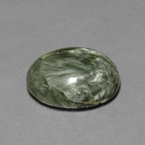 10.69 ct Green Seraphinite Stone, Natural Seraphinite in Oval Cabochon Shape for Sale
