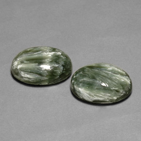 19.99 ct Green Seraphinite Stone, Natural Seraphinite in Oval Cabochon Shape for Sale