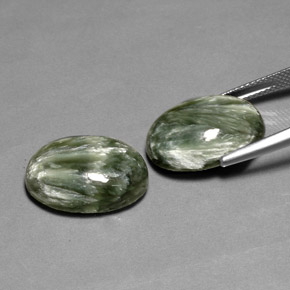 Seraphinite Gemstone in 18 x 13 mm (calibrated) Size for Sale, Seraphinite Stone in Green Color