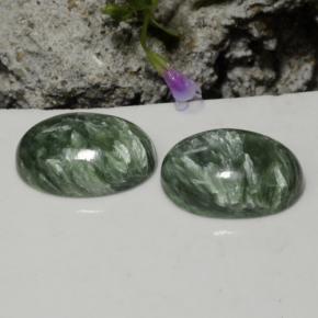 21.06 ctw Green Seraphinite Stones, Natural Seraphinite in Oval Cabochon Shape for Sale