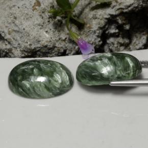 Seraphinite Gemstones in 18 x 13 mm (calibrated) Size for Sale, Seraphinite Stones in Green Color