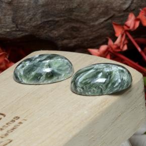 20.56 ctw Green Seraphinite Stones, Natural Seraphinite in Oval Cabochon Shape for Sale