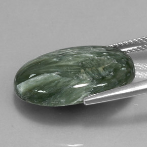 Seraphinite Gemstone in 20 x 15 mm (calibrated) Size for Sale, Seraphinite Stone in Green Color