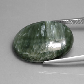 Seraphinite Gemstone in 20 x 15 mm (calibrated) Size for Sale, Seraphinite Stone in Green Color