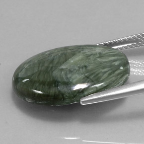 Seraphinite Gemstone in 20 x 15 mm (calibrated) Size for Sale, Seraphinite Stone in Green Color