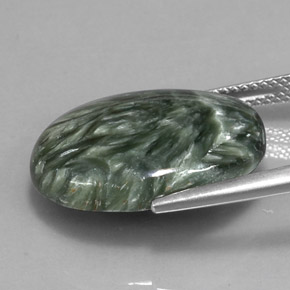 Seraphinite Gemstone in 20 x 15 mm (calibrated) Size for Sale, Seraphinite Stone in Green Color