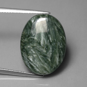 10.38 ct Green Seraphinite Stone, Natural Seraphinite in Oval Cabochon Shape for Sale