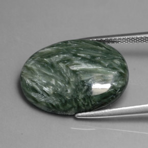 Seraphinite Gemstone in 20 x 15 mm (calibrated) Size for Sale, Seraphinite Stone in Green Color