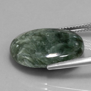 Seraphinite Gemstone in 20 x 15 mm (calibrated) Size for Sale, Seraphinite Stone in Green Color
