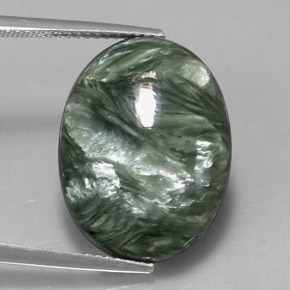 11.14 ct Green Seraphinite Stone, Natural Seraphinite in Oval Cabochon Shape for Sale