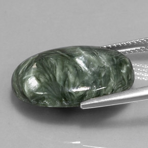 Seraphinite Gemstone in 20 x 15 mm (calibrated) Size for Sale, Seraphinite Stone in Green Color
