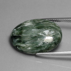 Seraphinite Gemstone in 20 x 15 mm (calibrated) Size for Sale, Seraphinite Stone in Green Color