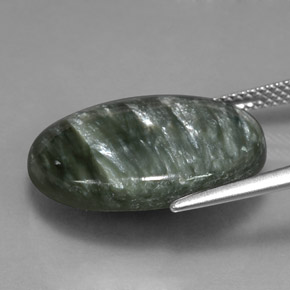 Seraphinite Gemstone in 20 x 15 mm (calibrated) Size for Sale, Seraphinite Stone in Green Color