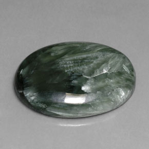 10.53 ct Green Seraphinite Stone, Natural Seraphinite in Oval Cabochon Shape for Sale