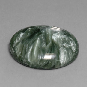 11.32 ct Green Seraphinite Stone, Natural Seraphinite in Oval Cabochon Shape for Sale