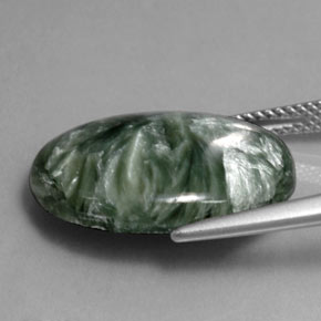 Seraphinite Gemstone in 20 x 15 mm (calibrated) Size for Sale, Seraphinite Stone in Green Color