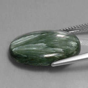 Seraphinite Gemstone in 20 x 15 mm (calibrated) Size for Sale, Seraphinite Stone in Green Color