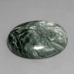 10.79 ct Green Seraphinite Stone, Natural Seraphinite in Oval Cabochon Shape for Sale