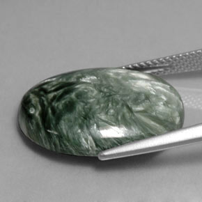 Seraphinite Gemstone in 20 x 15 mm (calibrated) Size for Sale, Seraphinite Stone in Green Color