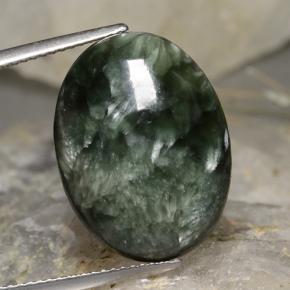 11.78 ct Green Seraphinite Gemstone, Seraphinite Gem in Oval Cabochon Shape for Sale.
