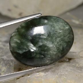 11.78 ct Green Seraphinite Stone, Natural Seraphinite in Oval Cabochon Shape for Sale